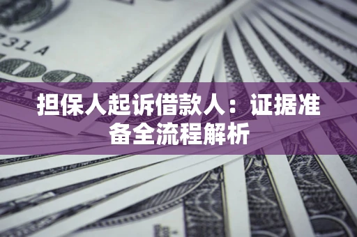 北京担保人起诉借款人：证据准备全流程解析