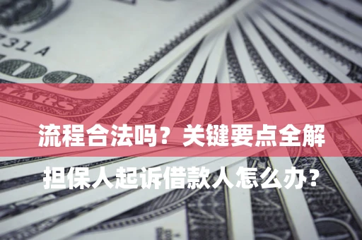 北京

担保人起诉借款人怎么办？流程合法吗？关键要点全解析